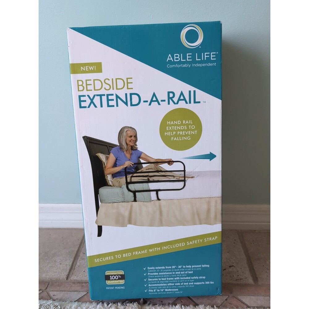 Able Life Bedside Extend-A-Rail, Adjustable Senior Bed Safety Rail and Bedside